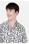 Regular Fit Shirt Neck Printed Men's White Short Sleeve Shirt - 4