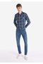 Straight Fit Low Waist Straight Leg Men's Indigo Jean Trousers - 4
