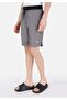Slim Fit Mid-Waist Men's Anthracite Swim Shorts - 4