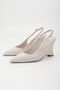 Women's Gigi Ecru Volume Wedge Heel Stiletto - 5