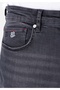 Slim Fit Low Waist Narrow Leg Men's Black Denim Jean Trousers - 5