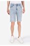 Straight Fit Low-Rise Men's Light Indigo D Denim Jean Shorts - 4