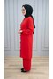 Simge Suit Women's Red Ayrobin Fabric 2-Piece Tunic and Pants Set - 2