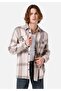 Men's Long Sleeve Shirt with Collar Pockets in Beige with Regular Fit Cl 1066796