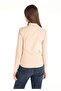 Slim Fit Turtleneck Plain Women's Beige Long Sleeve T-Shirt - 2