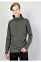 Regular Fit Half Fisherman Men's Khaki Long Sleeve T-Shirt Cl1036982