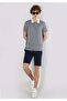 Regular Fit Polo Neck Jacquard Men's Blue Short Sleeve T-Shirt - 3