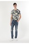 Straight Fit Low Waist Straight Leg Men's Indigo Jean Trousers