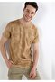 Regular Fit Round Neck Printed Men's Brown Short Sleeve T-Shirt - 3
