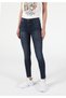 Super Slim Fit Mid Waist Narrow Leg Women's Dark Indigo Jean Trousers - 4
