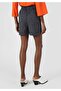 Regular Fit High Waist Women's Navy Blue Shorts - 2