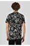 Regular Fit Crew Neck Printed Black Men's Short Sleeve T-Shirt - 2