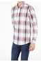 Regular Fit Shirt Neck Men's Orange Long Sleeve Shirt