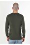 Regular Fit Round Neck Jacquard Men's Green Knitwear Sweater - 2