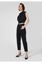 Regular Fit Shirt Neck Women's Black Short Sleeve Shirt - 3