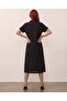 Three Button Muslin Dress Black - 8