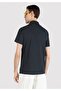 Regular Fit Polo Neck Men's Navy Blue Cotton Short Sleeve T-Shirt - 2