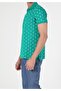 Regular Fit Polo Neck Men's Green Short Sleeve T-Shirt - 3