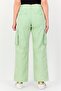 Women Regular Fit High Rise Solid Cargo Pants, Mint Green - 2