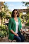 Knitwear Perforated Bat Sleeve Buttonless Free Size Cardigan - 4