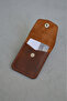 Genuine Frisco Leather Card Holder Wallet – Handmade, Minimal Design with Snap Closure, Slim & Stylish - Brown - 4
