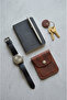 Genuine Frisco Leather Card Holder Wallet – Handmade, Minimal Design with Snap Closure, Slim & Stylish - Brown - 5