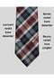 Burgundy Navy Blue Plaid Patterned 7 cm Wide Slim Tie - 2