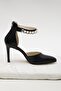 Black Women's Evening Dress Heeled Shoes - 7