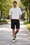 Denim Shorts with Faded Effect
