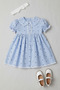 Lace Embellished Starry Blue Girl's Baby Cotton Dress - 2