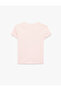 Slim Fit Short Sleeve Crew Neck Croissant Embroidered Cotton T-Shirt - 4