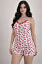 Women's 20663 100% Cotton Pajama Set with Rope Straps Shorts - 2
