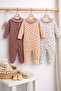 3-Piece Combination Baby Girl Romper Set 100% Cotton Ruffle Collar 3-6-9 Months Newborn - 6