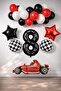 8 Year Old Race Car Themed Birthday Party Celebration Balloon Set