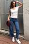 Ecru V-Neck Lace Pack Slim Fit Women's T-Shirt Mg2683 - 2