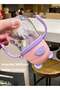 Double Handle Baby Sippy Cup with Straw,250ml,BPA Free,Non-Spill,Pink - 4