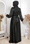 فستان سهرة إسلامي مريح من التول اللامع مطرز بالترتر مقاس كبير TBS872 - 6