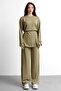 Women's Loose Button-Hem Blouse and Pants Set - 6