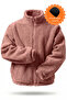 Men's Heat Thermal Underwear Outer Sherpa Autumn Winter Full Zip Plush Fleece Sweatshirt