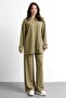 Women's Loose Button-Hem Blouse and Pants Set - 2