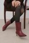Burgundy Color Women's Thin Heeled Boots - 4