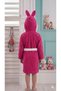 Cute Rabbit Ears Children's Bathrobe in Renga Color - Absorbent Cotton Boucle Towel - 3