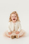 Baby Girl Dress with Knitwear Bolero M00772 Cream - 2
