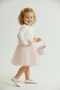 Knitwear Bolero Waist Floral Baby Girl Dress M00773 Light Pink - 3