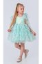 Floral Embroidery Pattern İmeros Girl Evening Dress M00736 Mint Green