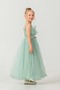 Girl's Robe Layered Special Occasion Evening Dress Mnk0475 Green - 5