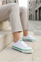 ® |   Women's Sneaker Summer Linen Casual Sports Shoes White-Green 21S0430176