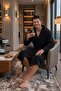 Hooded Bathrobe, Curly Bathrobe, 100% Cotton, Hammam Sauna Bathrobe, Women'S/Men's Unisex Bathrobe - 3