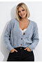 Women's Gray Hair Braided Cardigan Be199