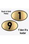 1 to 9 Ellipse Laser Black & Gold - Apartment Site -Apartment Hotel Office Door Number 10X7Cm